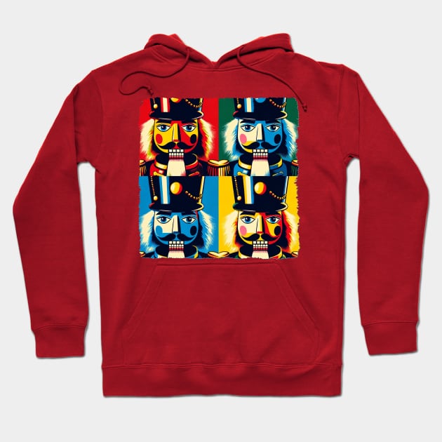 Neon Nutcracker: Pop Art's Ballet Brilliance - Classic Christmas Hoodie by PawPopArt